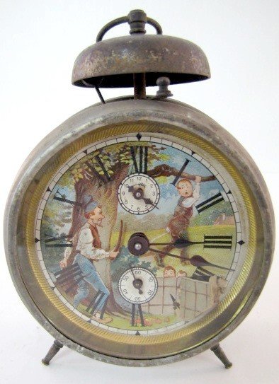 Animated Dial Tin Alarm Clock