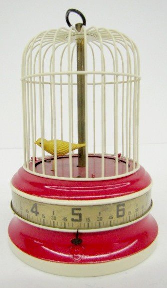 Tape Measure Base Bird Cage Clock, USA