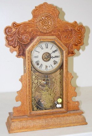 Pressed Oak Ingraham Kitchen Clock