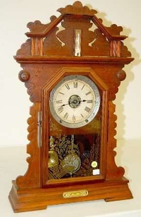 Seth Thomas Walnut Kitchen Clock w/Thermometer