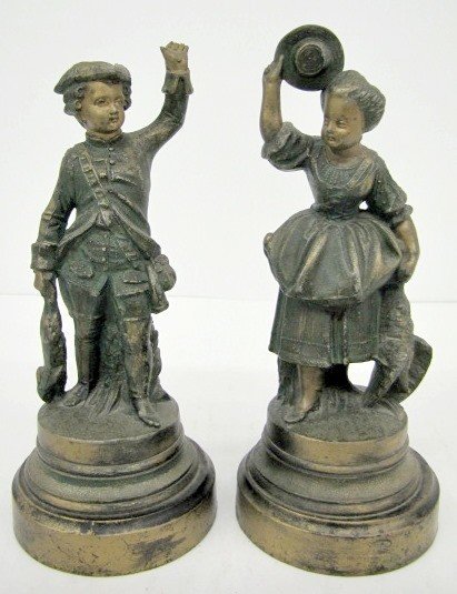 Pair of Period Children Clock Statues