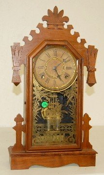 Ansonia Atlas Walnut Kitchen Clock