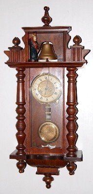 Antique RA Wall Clock, Monk Striking Bell