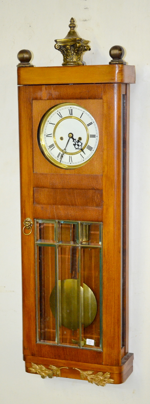Gustav Becker 2 Weight Vienna Regulator Oak Wall Clock