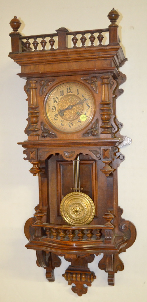 Antique Schlenker & Kienzel German Open Well Wall Clock