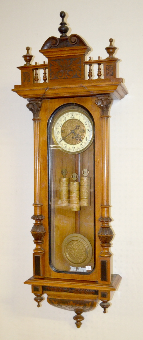 Antique Gustav Becker 3 Weight Vienna Wall Regulator Clock