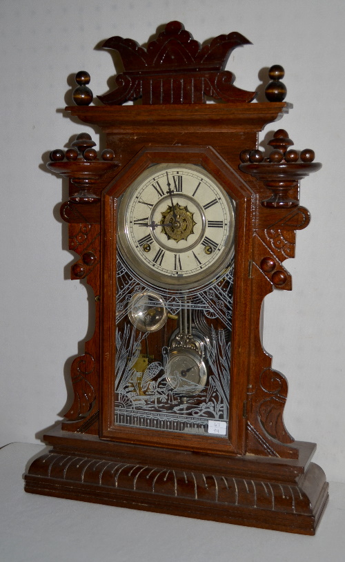 Antique Waterbury “Hudson” Oak Kitchen Clock
