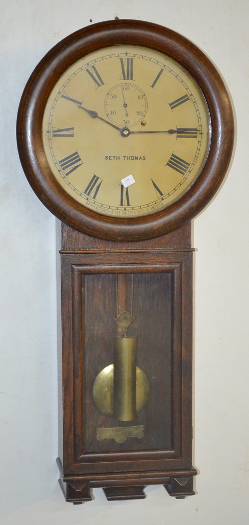 Antique Seth Thomas Regulator #2 Dark Oak Wall Clock