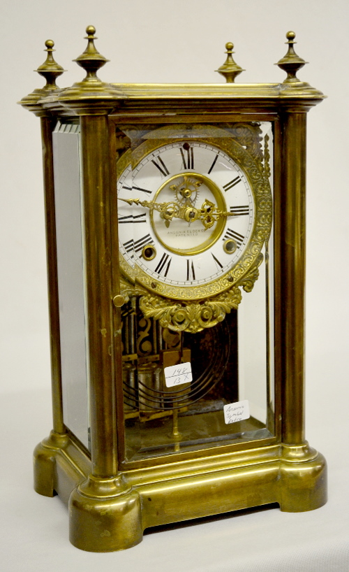 Antique Ansonia “Symbol Extra” Crystal Regulator Clock