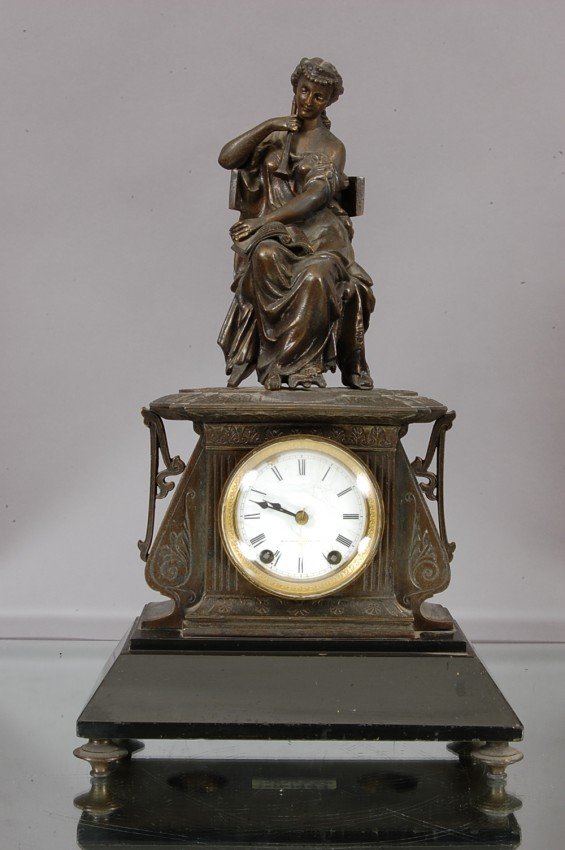 Seth Thomas & Sons Figural slate mantel clock