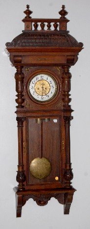 2 Weight Carved and Engraved Regulator Clock
