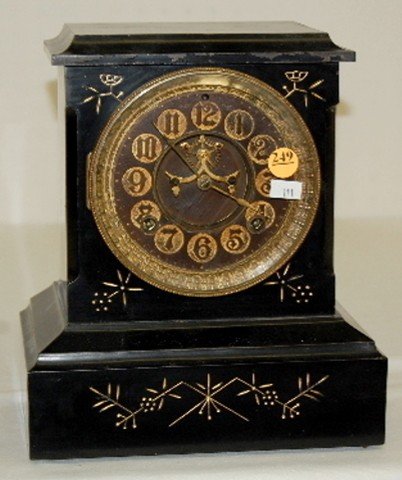 Ansonia “Lisbon” Enameled Iron Case Mantel Clock