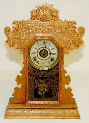 Ingraham “Minerva” Oak Kitchen Clock