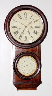 L F & W Carter Rosewood Calendar Clock