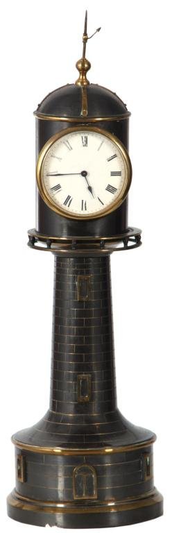 Brass French Industrial Lighthouse Clock