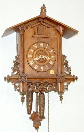 Carved German 2 Weight Cuckoo Clock
