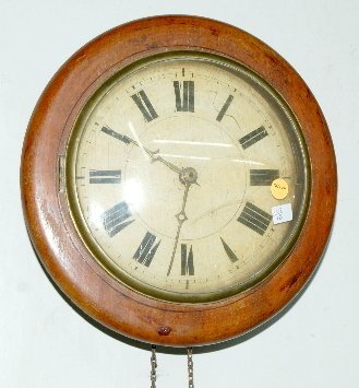 Early Round Wood Bell Top Wall Clock