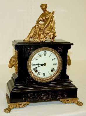 Ansonia Enameled Iron Mantel Clock, “Glasgow”