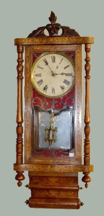 New Haven Satinwood English Inlaid Wall Clock