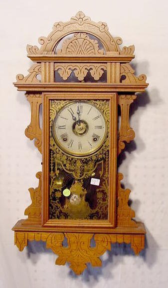 Welch Walnut Hanging Parlor Clock