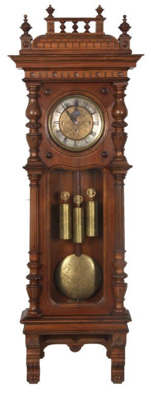 Carved Walnut Grande Sonnerie Vienna Regulator