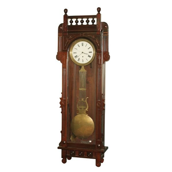 Fine large late 1800’s Aesthetic Victorian jewelers regulator wall clock