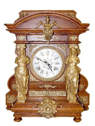 Ansonia Oak “Senator” Figural Shelf Clock