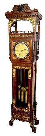 Unusual 106″ German Rosewood Tall Case Clock