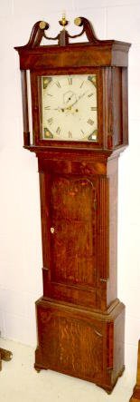 English Oak Time and Strike Tall Case Clock