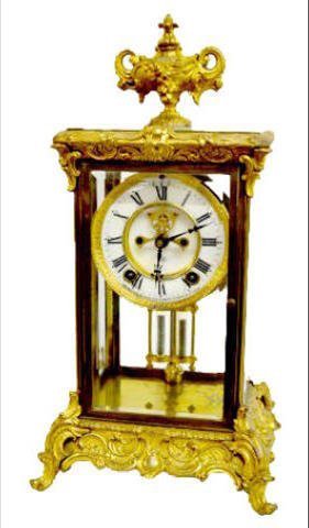 Ornate Ansonia Crystal Regulator Clock