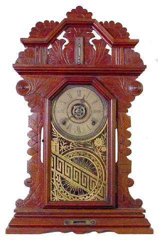 Walnut Amulet Ingraham Alarm Kitchen Clock w/Ther