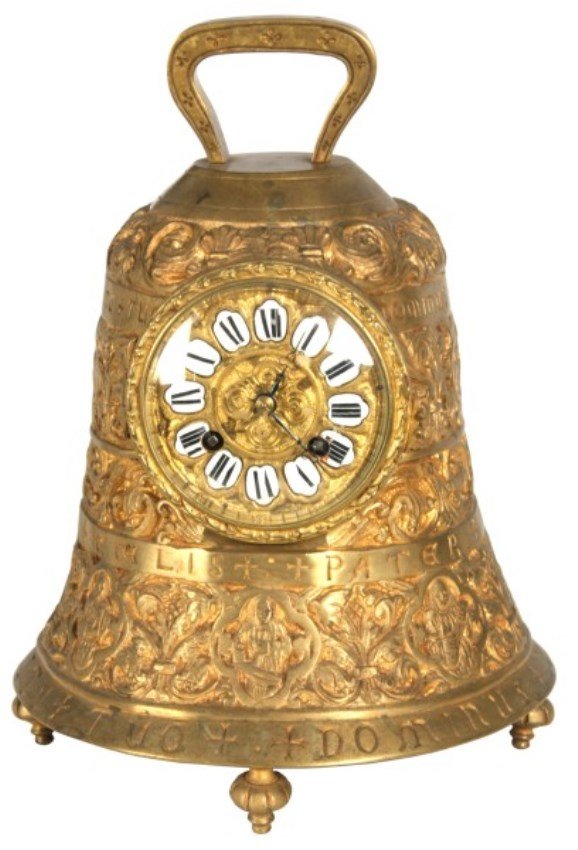 Japy Freres Bronze Bell Mantle Clock
