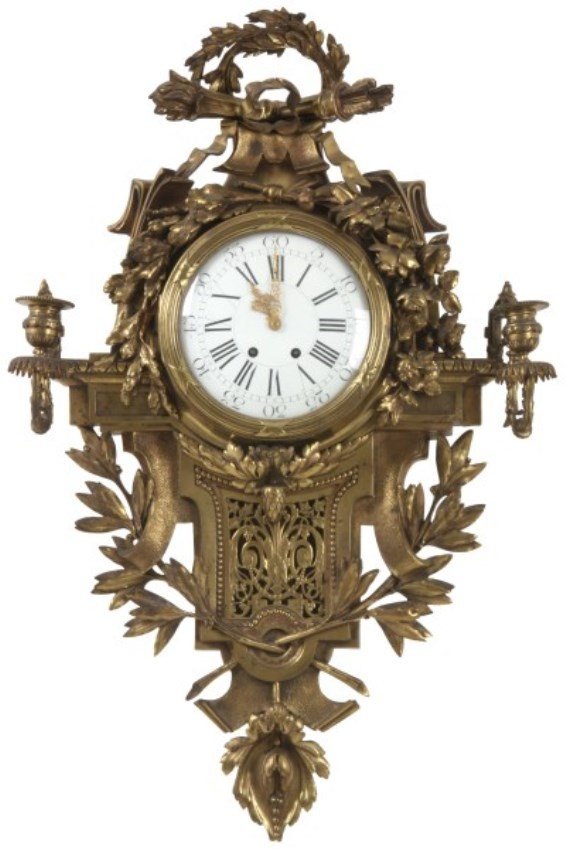 French Bronze Cartel Wall Clock