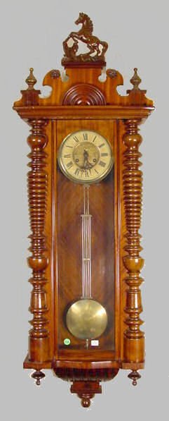 Gustav Becker Hanging Clock, Mahogany Case
