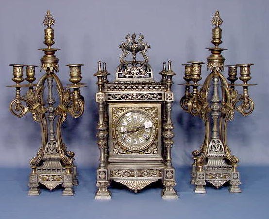 3pc. Ansonia Regent Clock Set