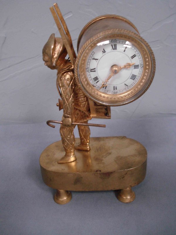 French dore desk clock