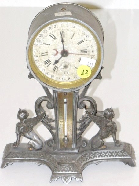 Calendar Clock w/Thermometer & Griffins