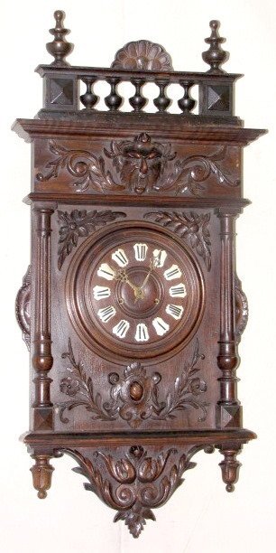 Carved Black Forest Wall Clock