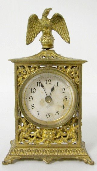 Ansonia Novelty Clock w/Eagle Finial