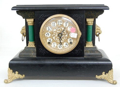 Sessions Fancy Dial T & S Black Mantle Clock