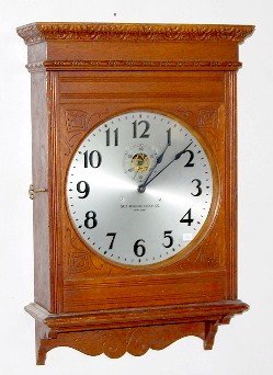 Antique Carved Oak Self Winding Gallery Clock