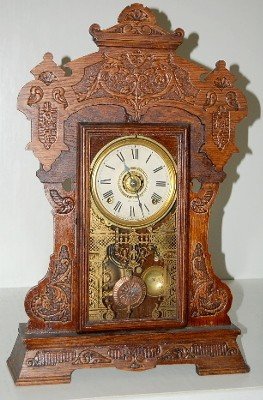 Seth Thomas Oak Kitchen Clock With Griffins