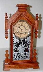 Ansonia “Africa” Oak Kitchen Clock