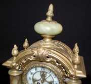 Gilbert Onyx & Ornate Metal 4 Column Clock