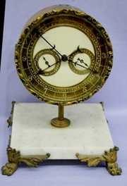 Waterbury 3 Dial Marble Calendar Clock