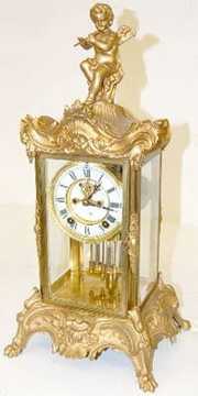 Ornate Ansonia “Eulogy” Crystal Regulator Clock