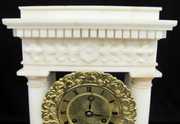 French Alabaster Empire 4 Column Clock