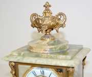 Ansonia “Laurette” Onyx Crystal Regulator Clock