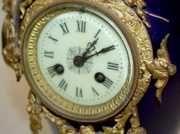 French Porcelain Urn Clock W/ Griffins