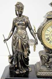 Ansonia “Commerce & Art” Double Lady Statue Clock